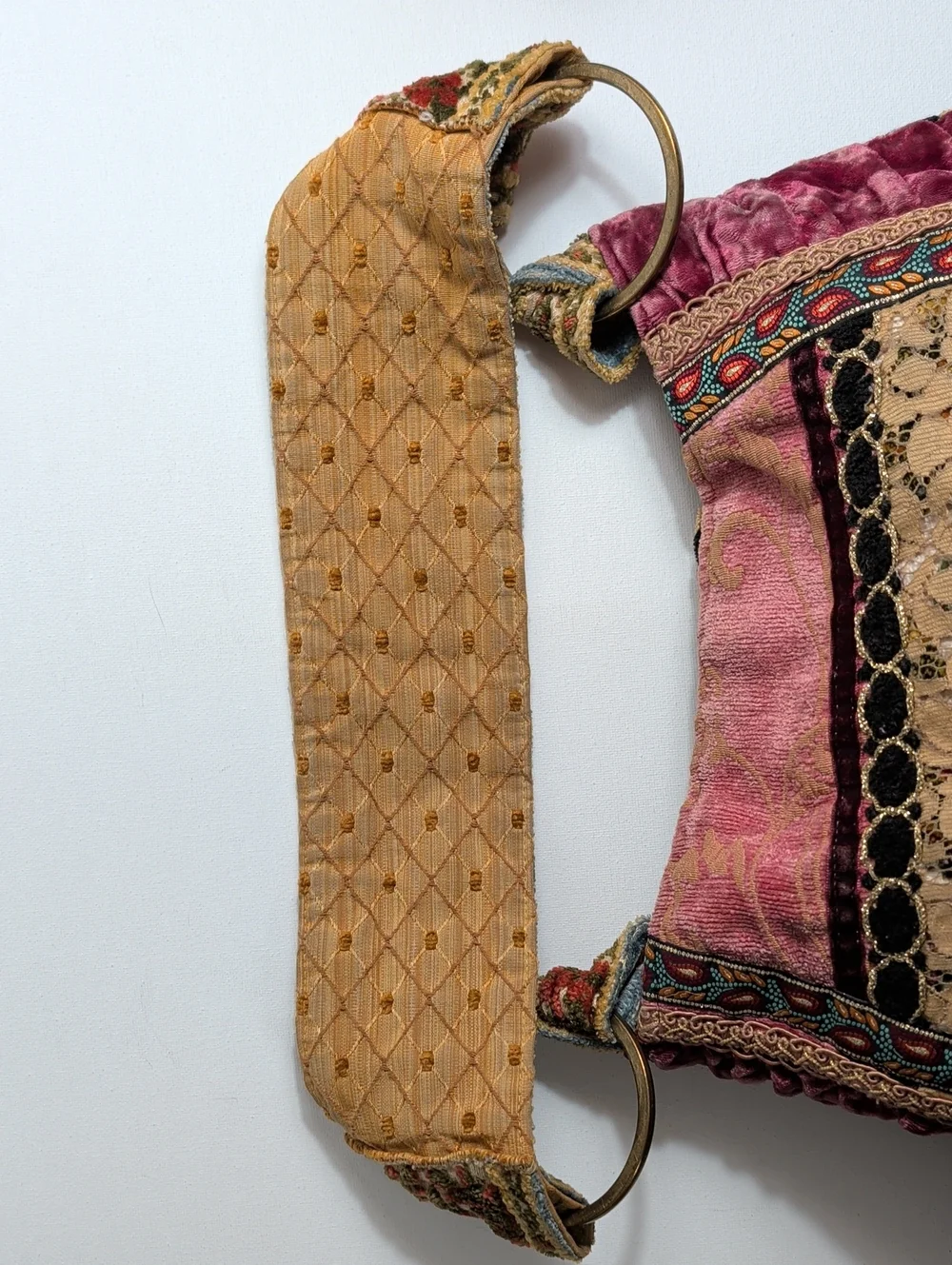 One-of-a-Kind Upcycled Bohemian Tapestry & Velvet Shoulder Bag